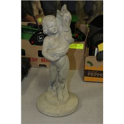 CHERUB W/ FISH STATUETTE