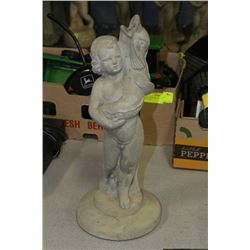CHERUB W/ FISH STATUETTE