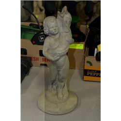 CHERUB W/ FISH STATUETTE