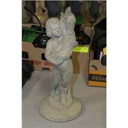 CHERUB W/ FISH STATUETTE