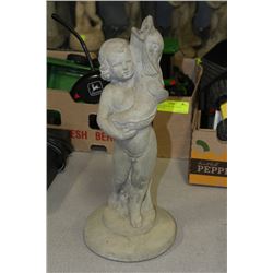 CHERUB W/ FISH STATUETTE