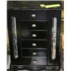 Image 1 : BLACK  JEWELLERY BOX WITH CONTENTS