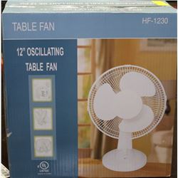 12" TABLE TOP OSCILLATING FAN - NEW IN BOX