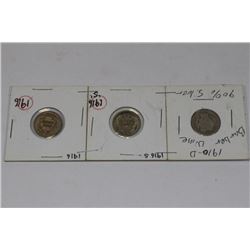 1910-1916-1916S UNITED STATES 10 CENT