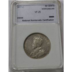 1917-C NEWFOUNDLAND 50 CENT