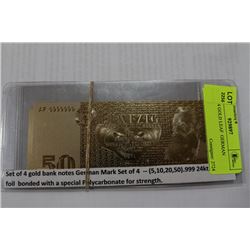 SET OF 4 GOLD LEAF  GERMAN NOTES
