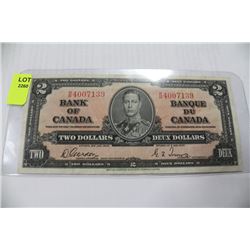 1937 CANADA $2 BANKNOTE