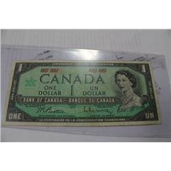 1967 CANADIAN ONE DOLLAR BANKNOTE