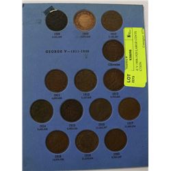 GEORGE V 1908-1920 LARGE CENTS COLLECTION