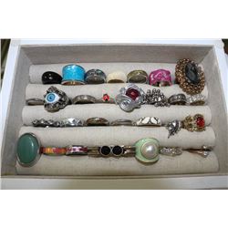 RING BOX FILLED WITH FASHION RINGS