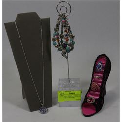 JEWELLERY DISPLAY STANDS AND ASSORTED COSTUME