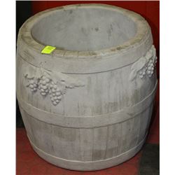 CONCRETE GRAPE BARREL PLANTER