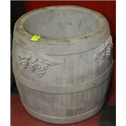 CONCRETE GRAPE BARREL PLANTER