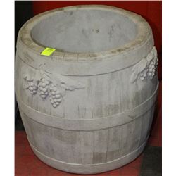 CONCRETE GRAPE BARREL PLANTER