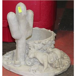 CONCRETE CACTUS & DONKEY W/ RIDER PLANTER