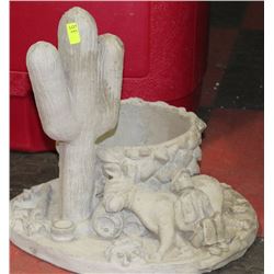 CONCRETE CACTUS & DONKEY W/ RIDER PLANTER