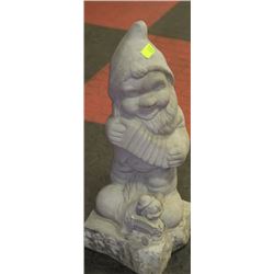 CONCRETE GNOME WITH ACCORDION STATUE