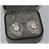 Image 1 : STERLING SILVER HEART W/ FLOWER EARRINGS