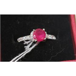 .925 SILVER NATURAL RUBY RING SIZE 5.5