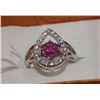 Image 1 : .925 NATURAL RUBY & CZ RING SIZE 5.5
