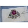 Image 1 : .925 SILVER NATURAL RUBY & CZ RING SIZE 6.5