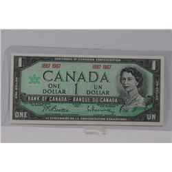 UNC CENTENNIAL CANADIAN 1 DOLLAR BANKNOTE
