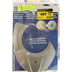 BRUSHED NICKEL FAUCET REMODEL COVER PLATE -