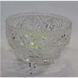 SMALL PINWHEEL CRYSTAL FOOTED BOWL
