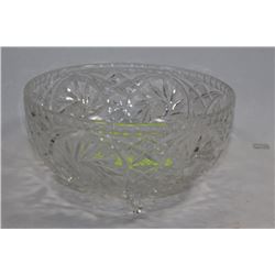 ROUND FOOTED PINWHEEL CRYSTAL BOWL