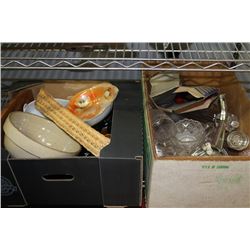 2 BOXES OF MISC GLASS & HOUSEWARES
