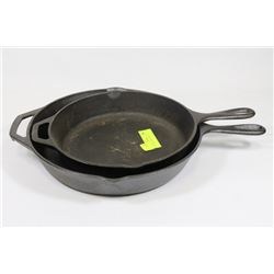 2 CAST IRON FRYING PANS