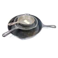 3 CAST IRON FRYING PANS
