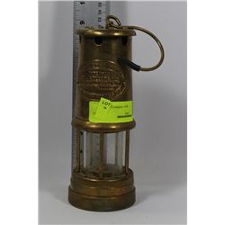 VINTAGE BRASS COAL MINERS OIL LAMP