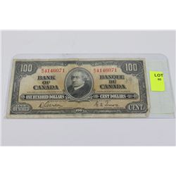1937 CANADIAN 100 DOLLAR BILL