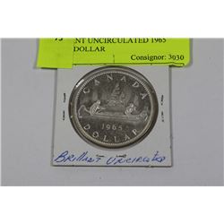 BRILLIANT UNCIRCULATED 1965 SILVER DOLLAR