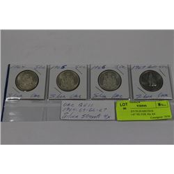 UNC QUEEN ELIZABETH II 1964-65-66-67 SILVER 50c X4