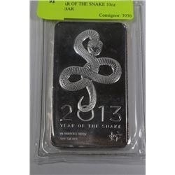 2013 YEAR OF THE SNAKE 10oz SILVER BAR