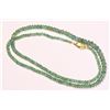 Image 2 : 14K GOLD CLASP EMERALD (45.5ct) NECKLACE APPRAISED