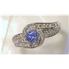 Image 1 : 10K WHITE GOLD TANZANITE & DIAMOND (0.58ct) RING