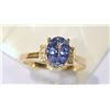 Image 2 : 14K GOLD TANZANITE & DIAMOND RING APPRAISED $1652