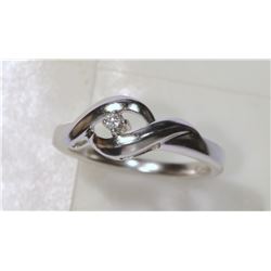 STERLING SILVER DIAMOND RING RETAIL $250