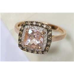 10K ROSE GOLD MORGANITE & DIAMOND (0.90ct) &