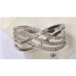 STERLING SILVER DIAMOND (0.40CT) RING