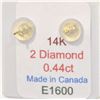 Image 3 : 14 KT GOLD DIAMOND (0.44CT) EARRINGS