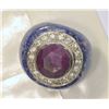Image 1 : STERLING SILVER RUBY AND AGATE RING