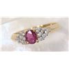 Image 1 : 14 KT GOLD RUBY (0.40CT) AND DIAMOND (0.14CT) RING