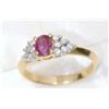 Image 2 : 14 KT GOLD RUBY (0.40CT) AND DIAMOND (0.14CT) RING