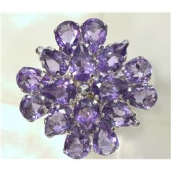 STERLING SILVER AMETHYST RING