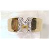 Image 1 : 10 KT GOLD DIAMOND "M" MENS RING