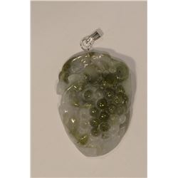14 KT WHITE GOLD JADEITE PENDANT